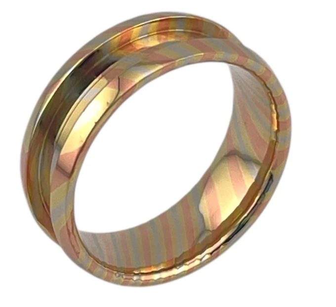 Mokume_Gane ring on a white background