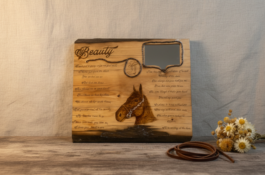 Custom Horse Memorial Live Edge Plaque
