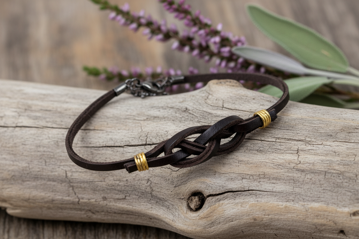 Handcrafted Celtic Knot Leather Bracelet – Lifestyle