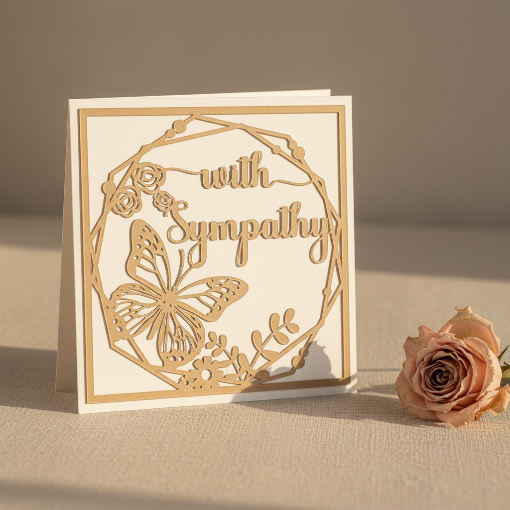 Butterfly wreath sympathy card lifestyle