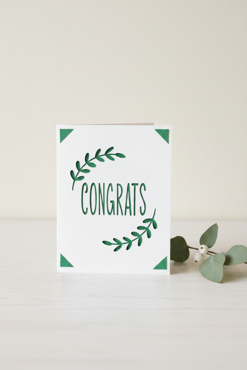 Congrats wreath card lifestyle