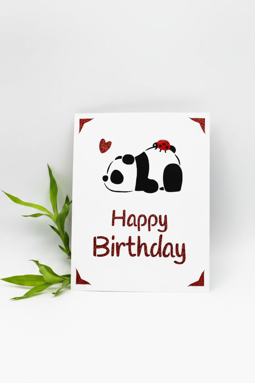 Panda birthday card lifestyle