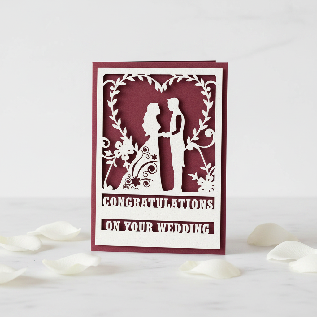 Wedding couple silhouette card lifestyle