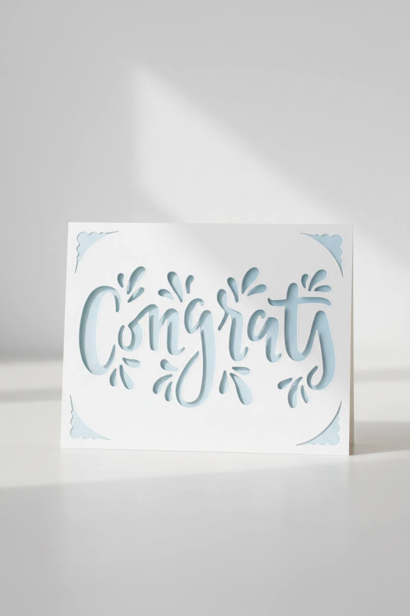 Congrats papercut card lifestyle