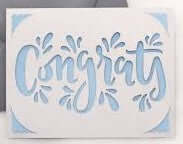 Card with 'Congrats' text on a white background