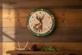 Pyrography Wall Clock – Deer Design