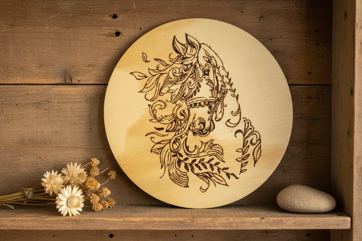 Pyrography Wood Plaque – Design 1