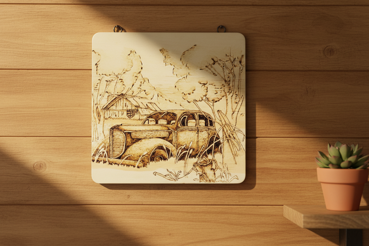 Pyrography Wood Plaque – Design 2